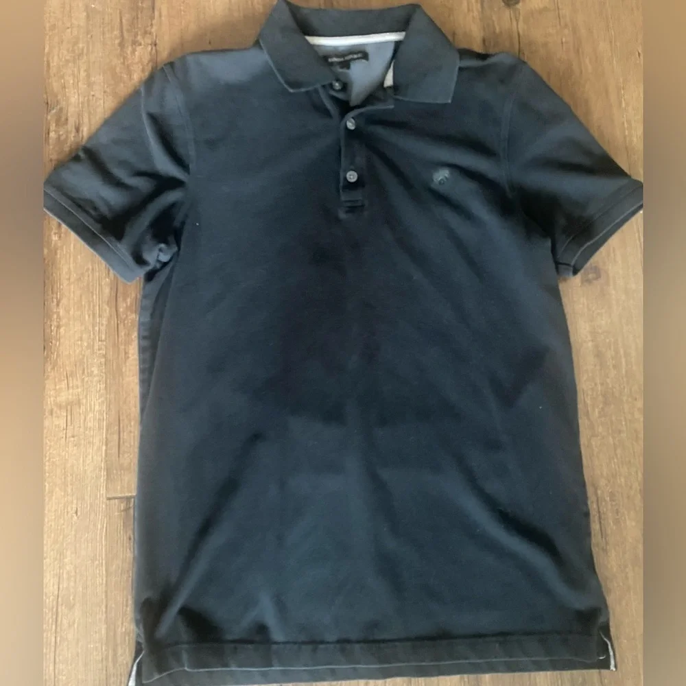 Banana Republic Black Polo Shirt Short Sleeve Cotton